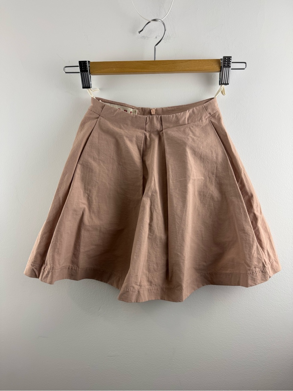 Marni Vintage Pleated Cotton Culottes Skort Shorts Taupe Mini Skirt Look XS